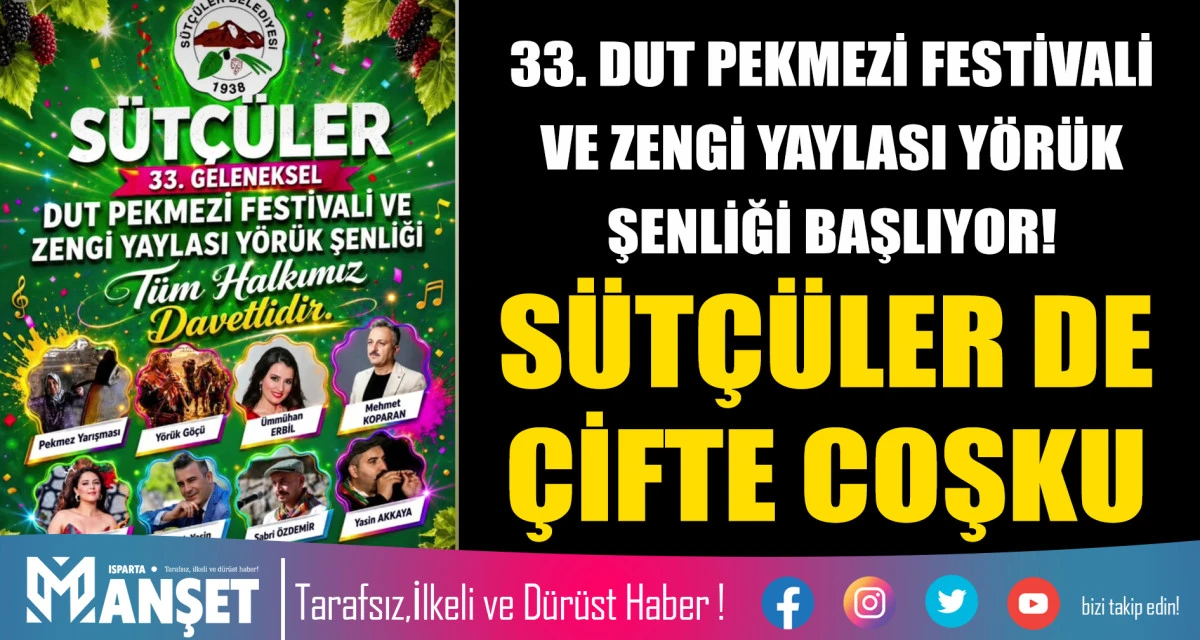 33. DUT PEKMEZİ FESTİVALİ VE ZENGİ YAYLASI Y&Ouml;R&Uuml;K ŞENLİĞİ BAŞLIYOR! S&Uuml;T&Ccedil;&Uuml;LER DE &Ccedil;İFTE COŞKU