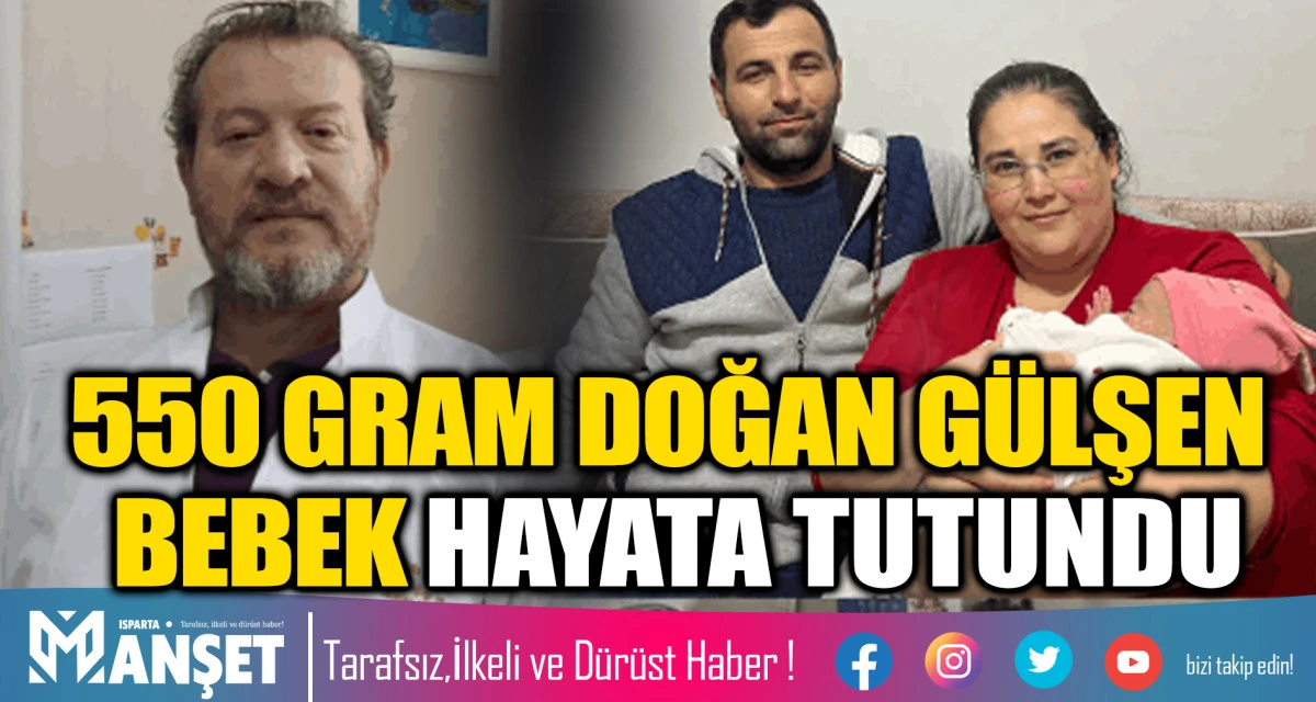 550 gram doğan G&uuml;lşen bebek hayata tutundu