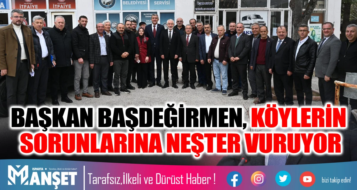 BAŞKAN BAŞDEĞİRMEN AKSU&rsquo;DA MUHTARLARIN TALEPLERİNİ DİNLEYEN BAŞKAN BAŞDEĞİRMEN, K&Ouml;YLERİN SORUNLARINA NEŞTER VURUYOR