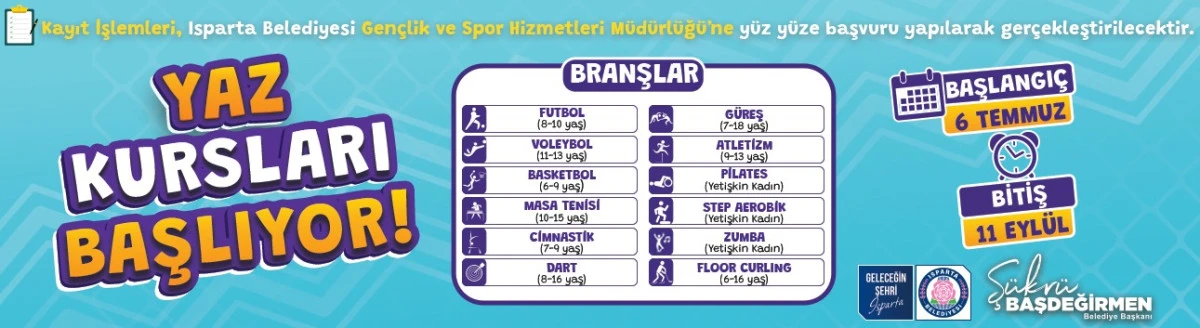 BELEDİYE YAZ KURSLARI İLANI