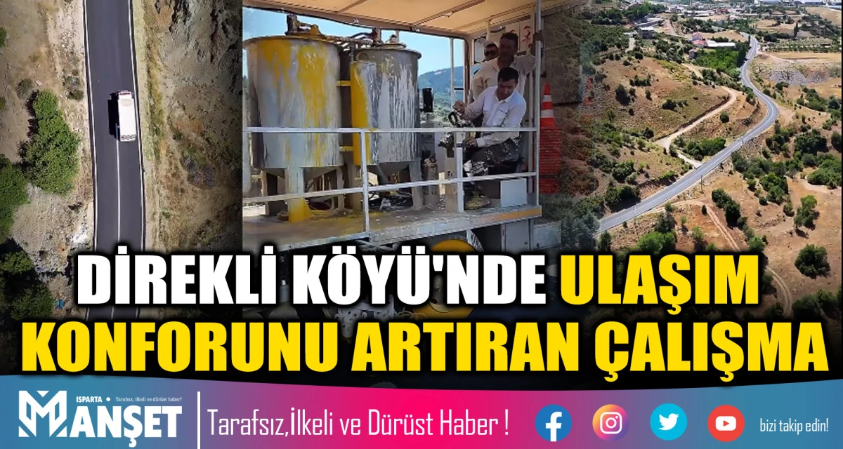 Direkli K&ouml;y&uuml; Yolu Yenilendi, &Ccedil;izgiler &Ccedil;ekildi