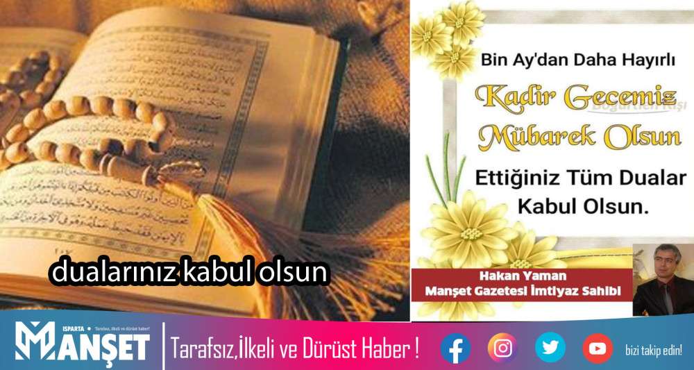 Dualarmız kabul olsun