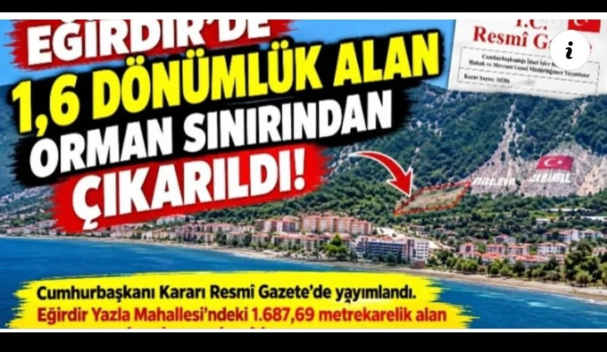 EGİRDİRDE 1.6 D&Ouml;N&Uuml;ML&Uuml;K ALAN ORMAN SINIRINDAN &Ccedil;IKARILDI