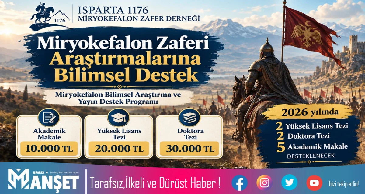 ISPARTA 1176 MİRYOKEFALON ZAFER DERNEĞİNDEN ARAŞTIRMACILARA BURS DESTEĞİ