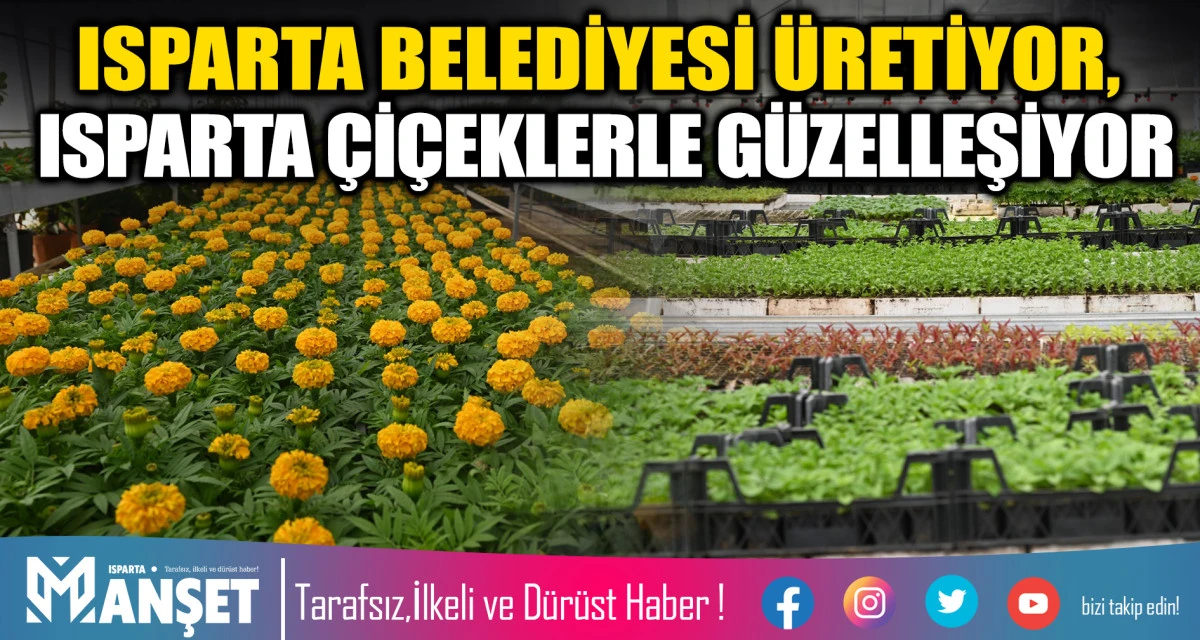 Isparta Belediyesi &uuml;retiyor, Isparta &ccedil;i&ccedil;eklerle g&uuml;zelleşiyor