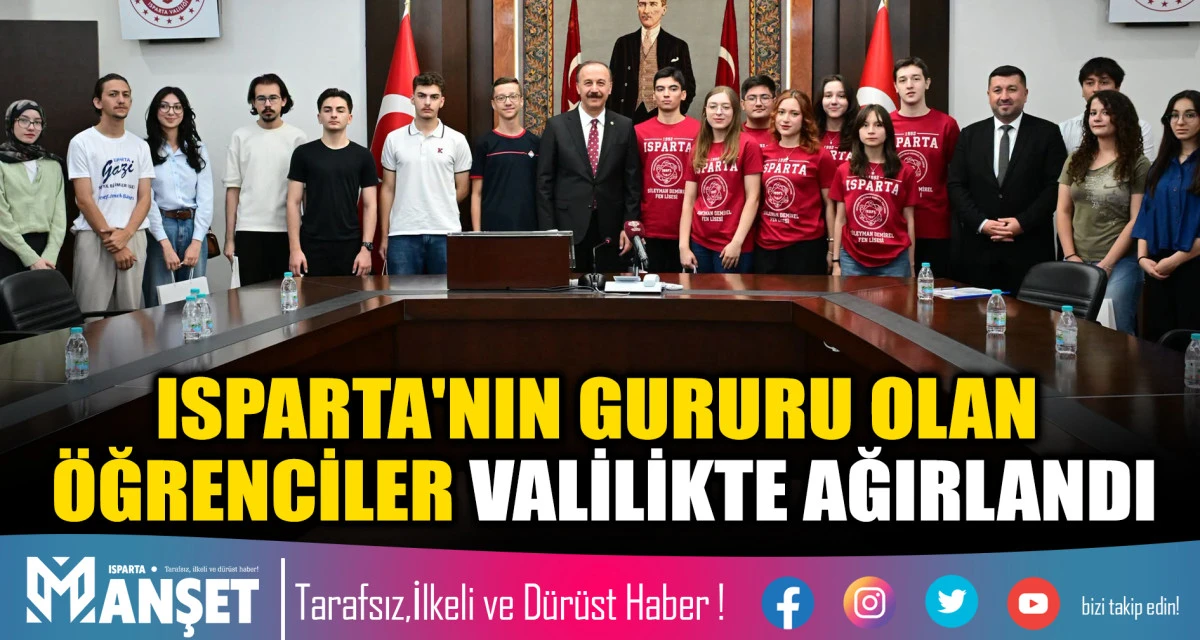Isparta'nın Başarılı &Ouml;ğrencilerine Valilikte Tebrik