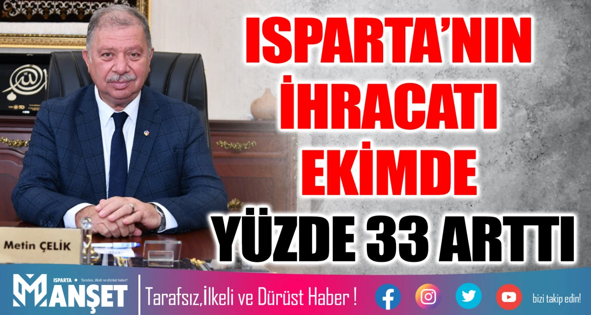 ISPARTA’NIN İHRACATI EKİMDE YÜZDE 33 ARTTI
