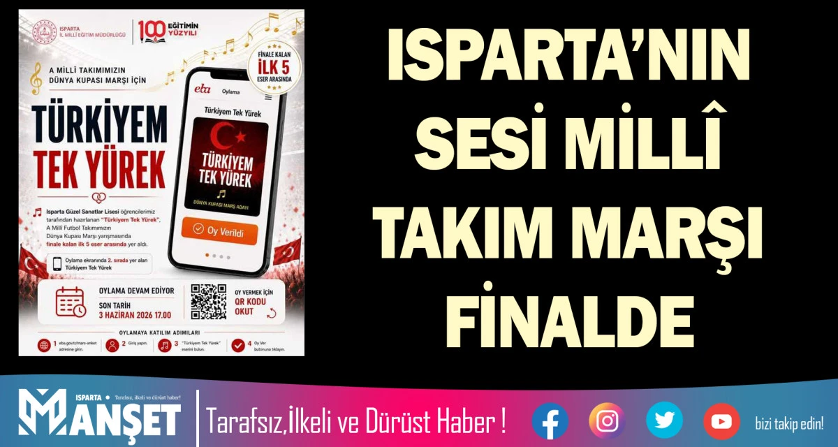ISPARTA&rsquo;NIN SESİ MİLL&Icirc; TAKIM MARŞI FİNALDE