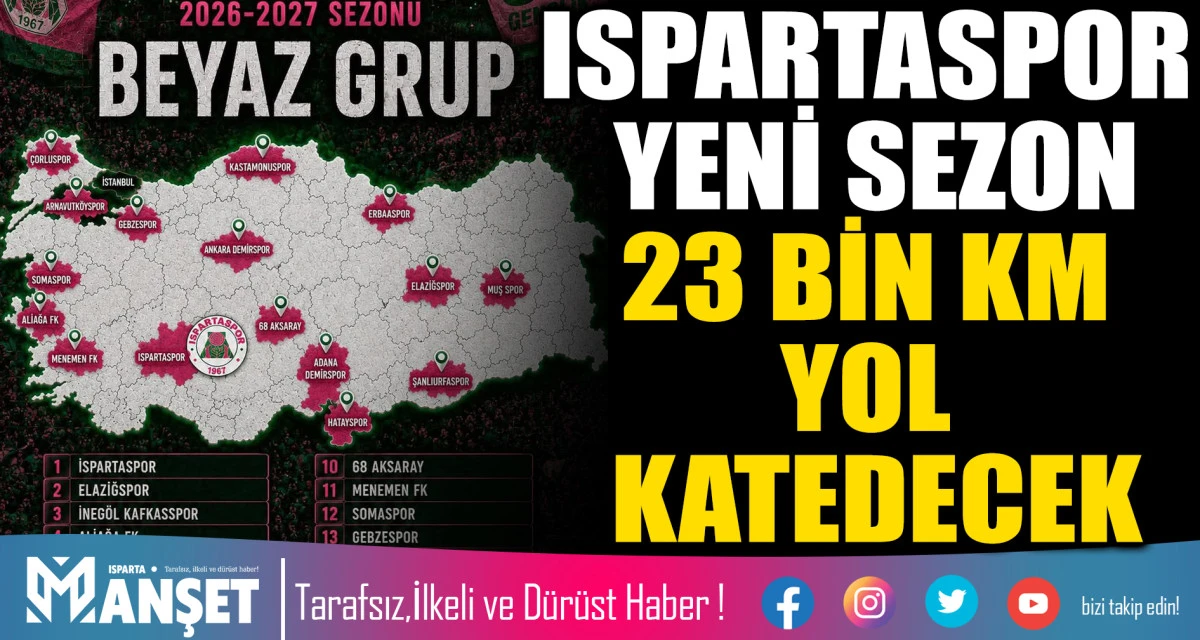 ISPARTASPOR YENİ SEZON 23 BİN KM YOL KATEDECEK