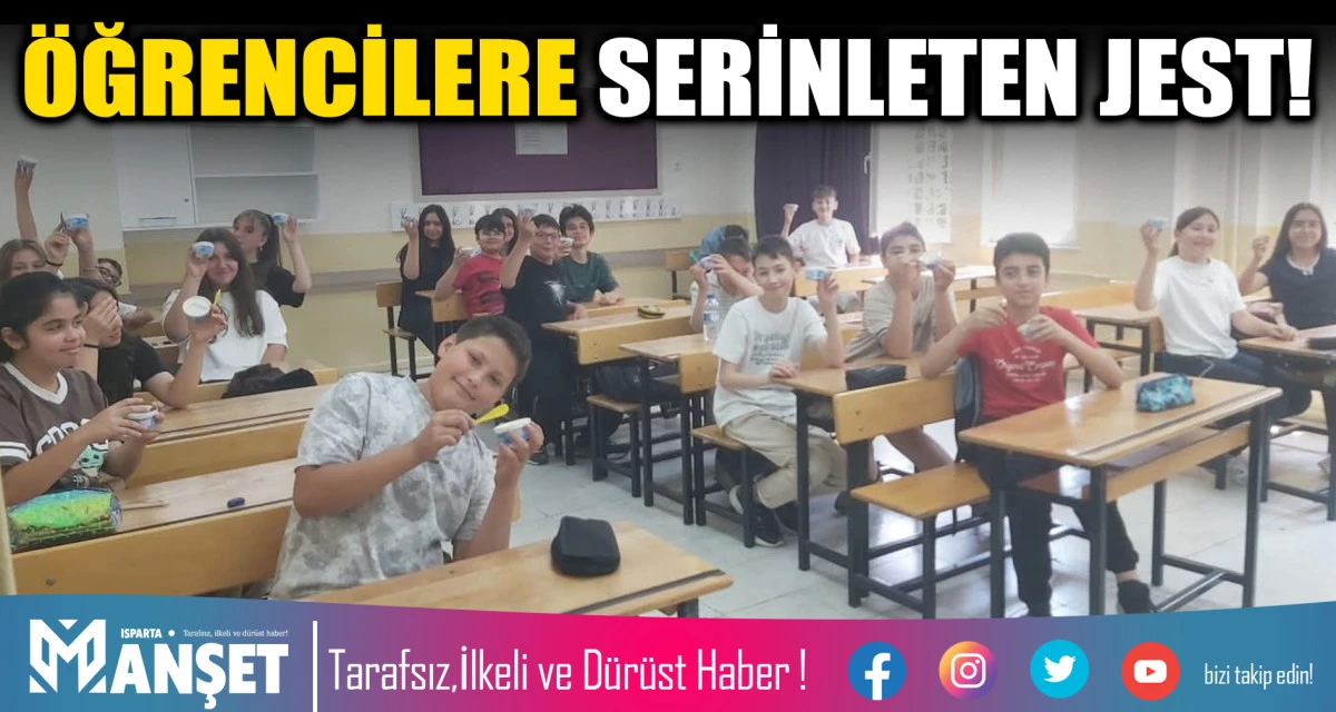 IYAŞ SEL&Ccedil;UKLU ORTAOKULU'NDA YAZ KURSU &Ouml;ĞRENCİLERİNE SERİNLETEN JEST!