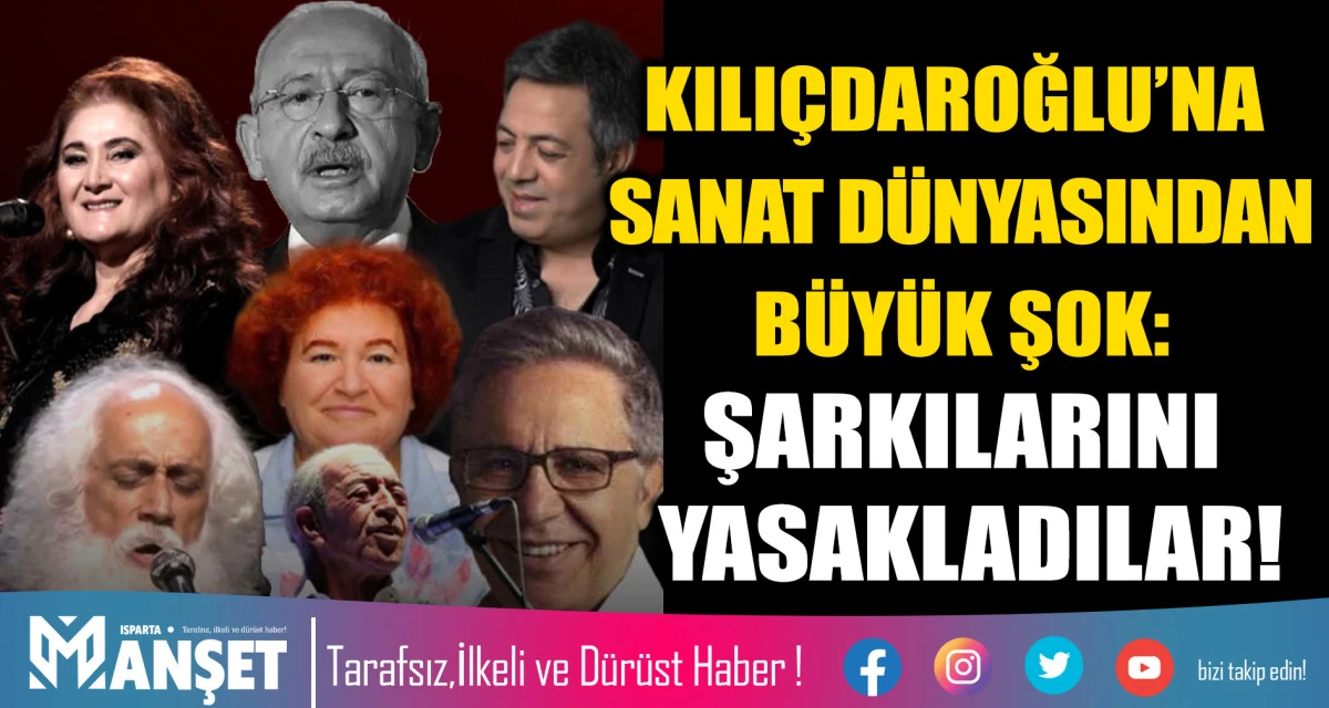 KILI&Ccedil;DAROĞLU&rsquo;NA SANAT D&Uuml;NYASINDAN B&Uuml;Y&Uuml;K ŞOK: ŞARKILARINI YASAKLADILAR!