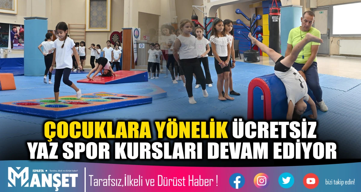 Kurslara katılan &ccedil;ocuklar hem spor yapıyor, hem de keyifli vakit ge&ccedil;iriyor