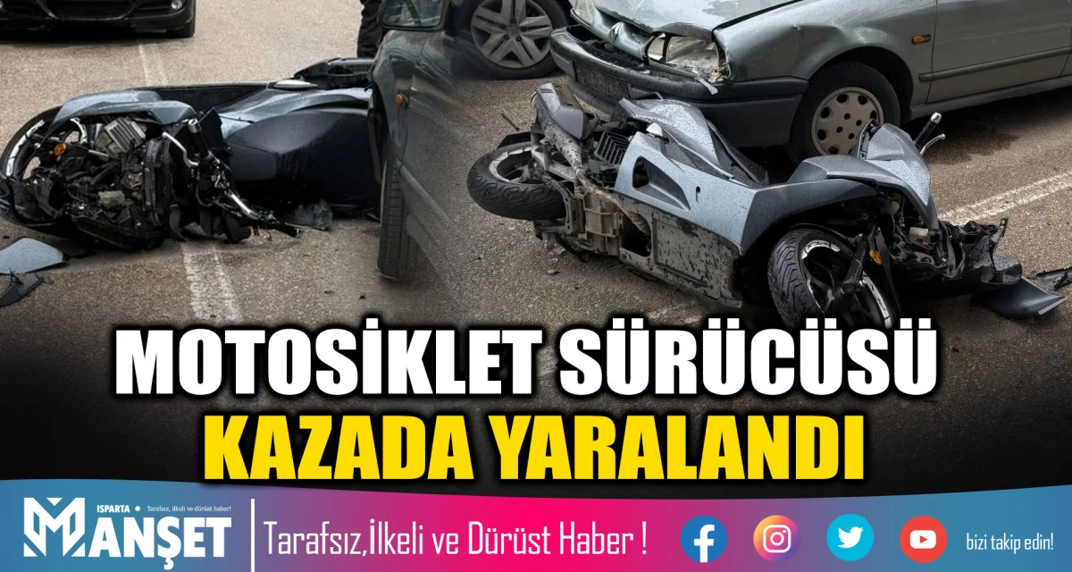 Motosiklet S&uuml;r&uuml;c&uuml;s&uuml; Kazada Yaralandı