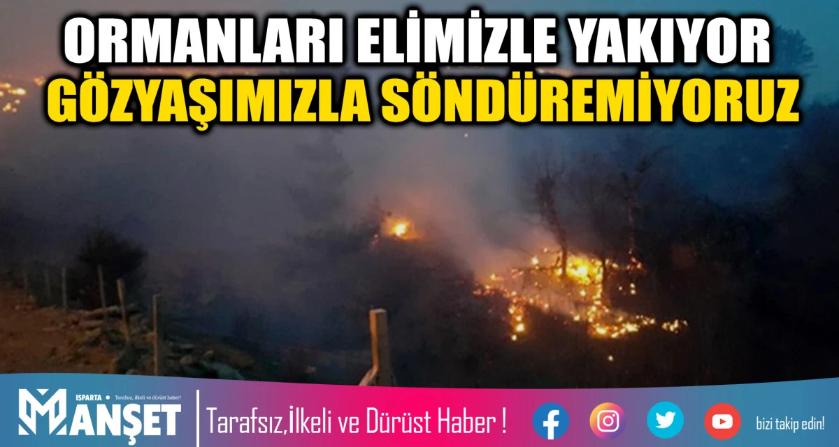ORMANLARI ELİMİZLE YAKIYOR G&Ouml;ZYAŞIMIZLA S&Ouml;ND&Uuml;REMİYORUZ