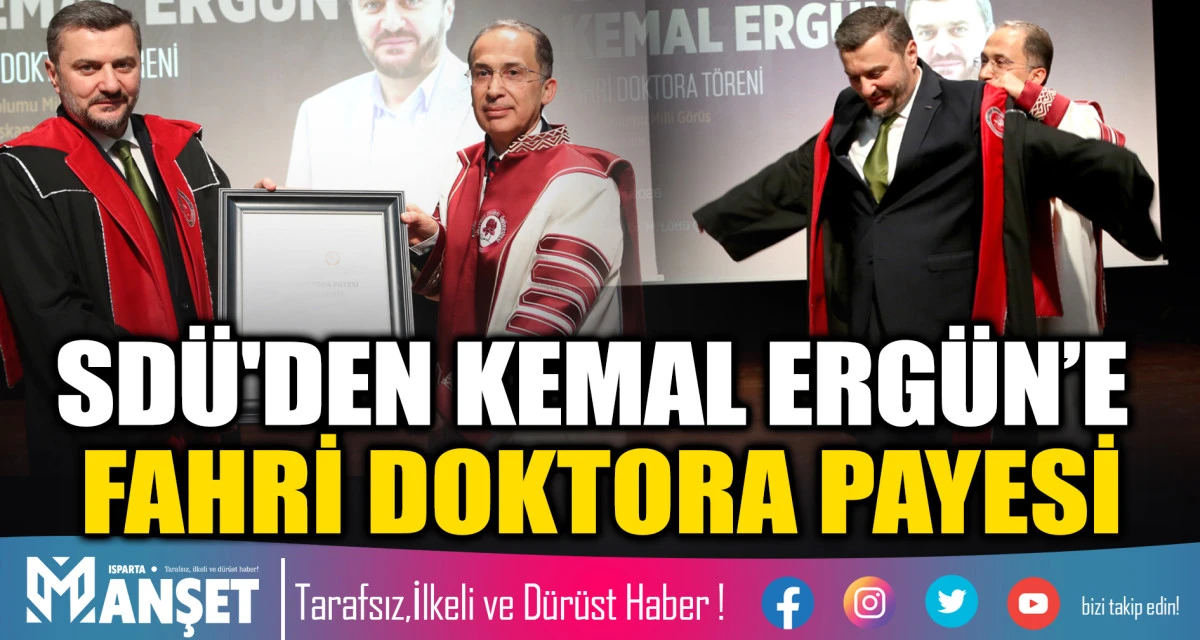 SD&Uuml;&rsquo;den İslam Toplumu Milli G&ouml;r&uuml;ş Genel Başkanı Kemal Erg&uuml;n&rsquo;e Fahri Doktora Payesi