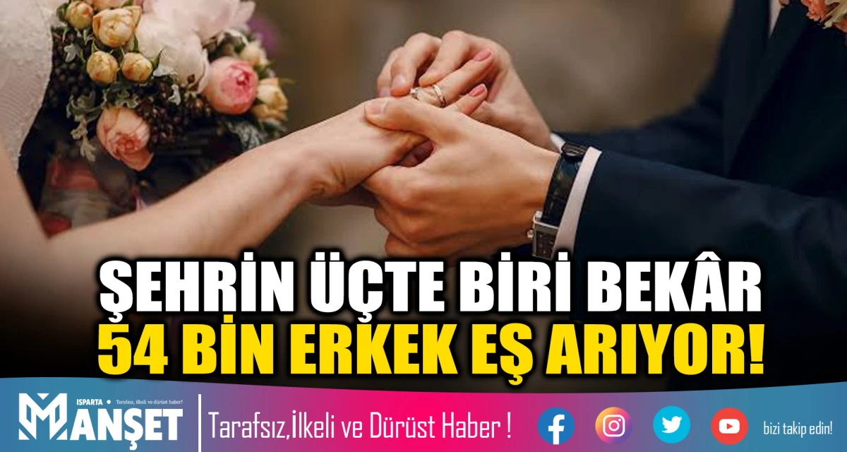 ŞEHRİN &Uuml;&Ccedil;TE BİRİ BEK&Acirc;R 54 BİN ERKEK EŞ ARIYOR!