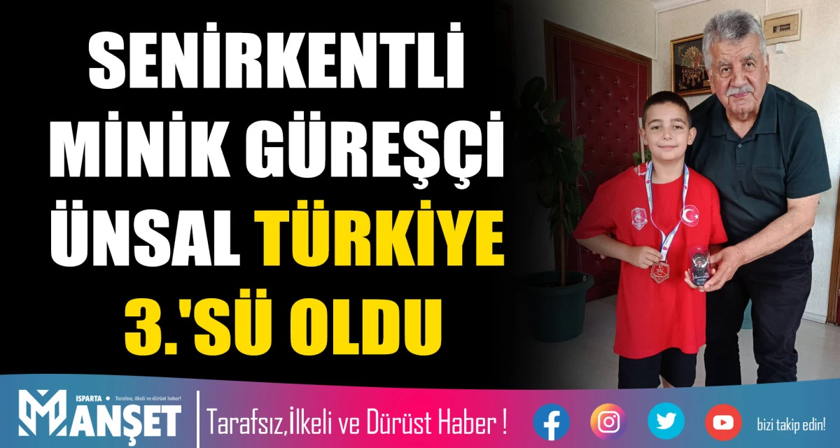 SENİRKENTLİ MİNİK G&Uuml;REŞ&Ccedil;İ &Uuml;NSAL T&Uuml;RKİYE 3.'S&Uuml; OLDU