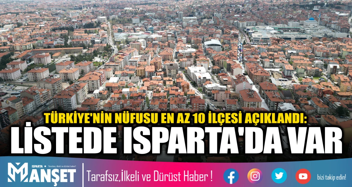 T&Uuml;RKİYE'NİN N&Uuml;FUSU EN AZ 10 İL&Ccedil;ESİ A&Ccedil;IKLANDI: LİSTEDE ISPARTA'DA VAR