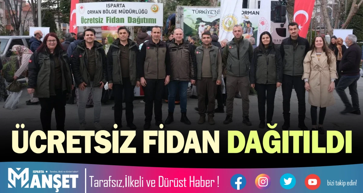 &Uuml;CRETSİZ FİDAN DAĞITILDI