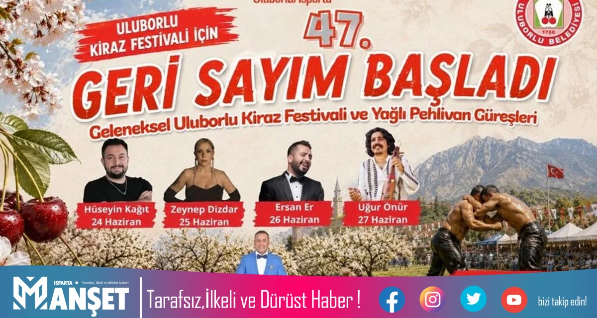 Uluborlu Kiraz Festivali İ&ccedil;in Geri Sayım Başladı