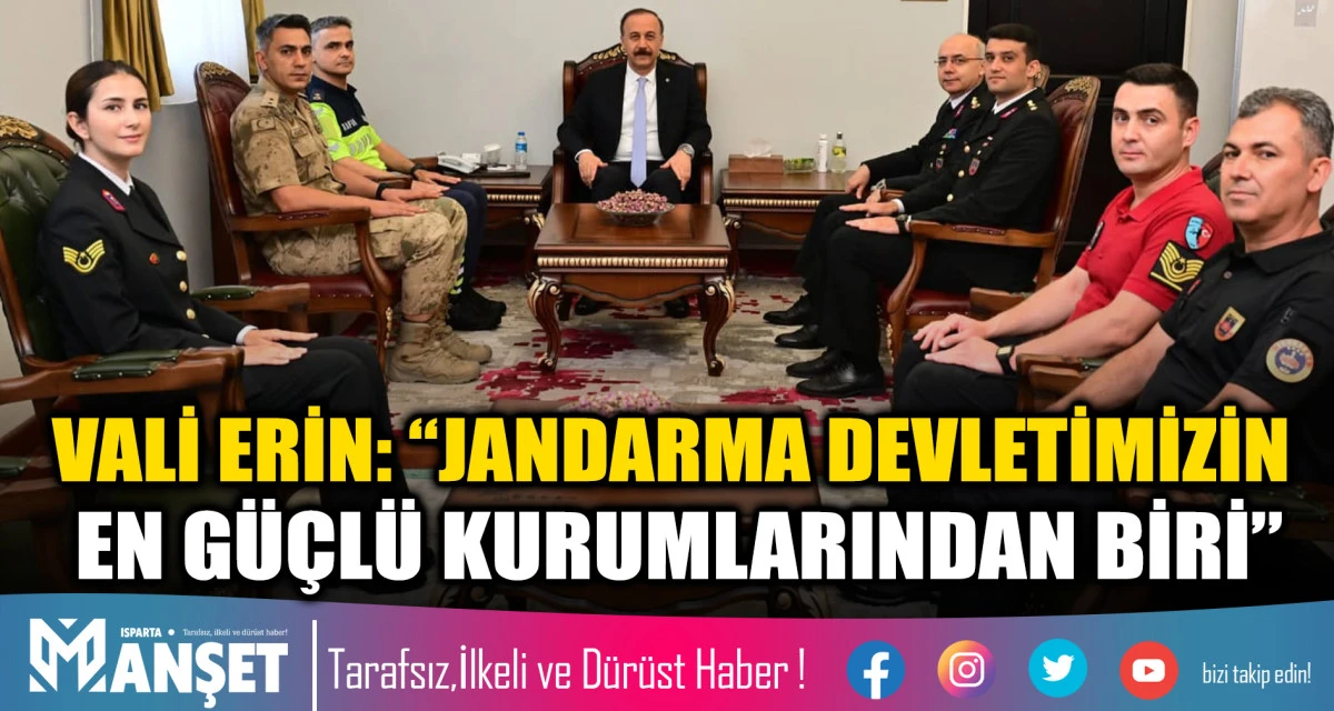 Vali Erin&rsquo;den Jandarma Teşkilatına Tebrik