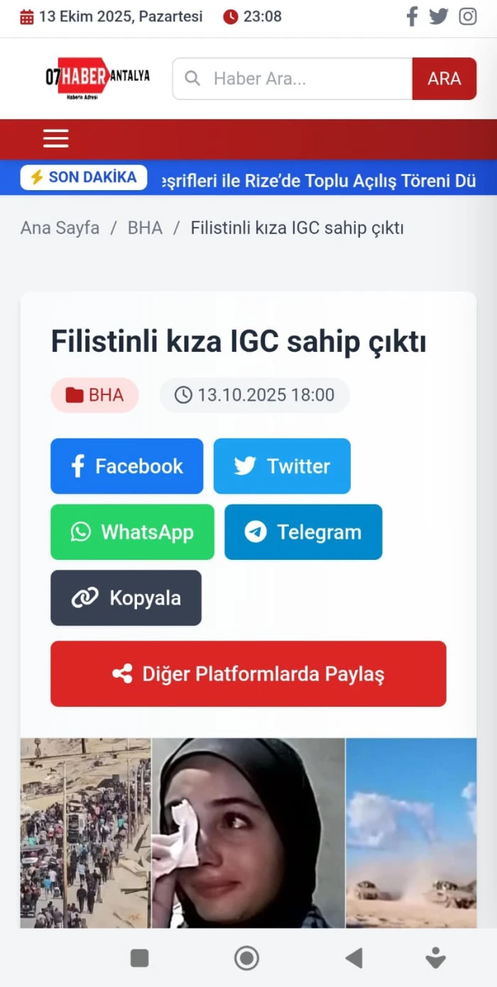 HABERİMİZ TÜRKİYE GÜNDEMİNDE